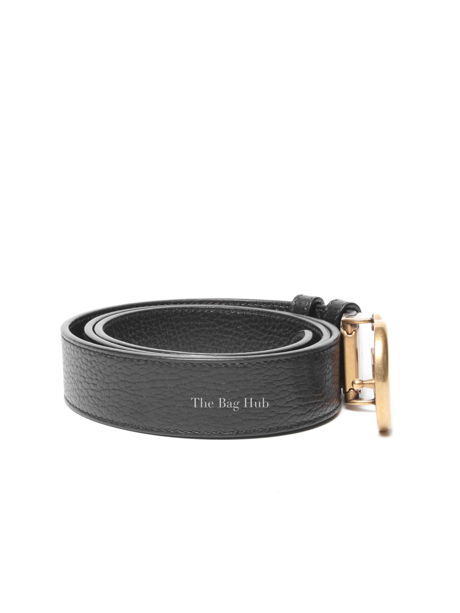 Gucci Black Leather Reversible GG Marmont Belt GHW 90/36