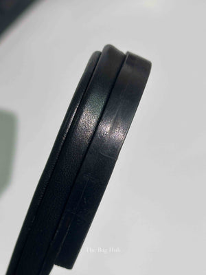 Valentino Garavani Black Leather Roman Stud Slides Size 37