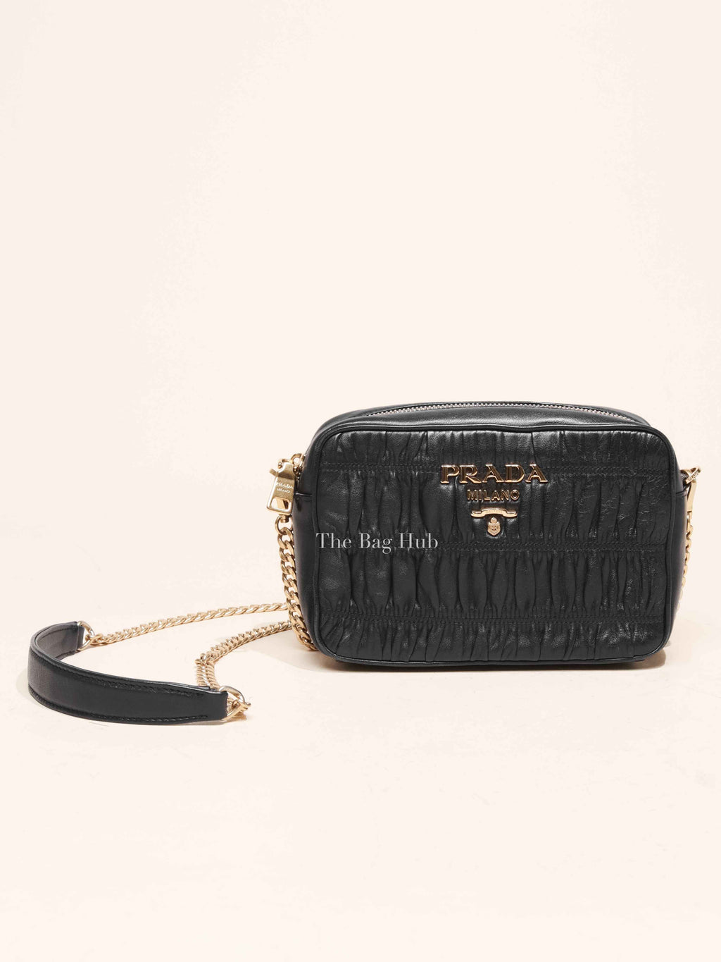 Prada Black Nappa Gaufre Bandoliera Bag 1BH112