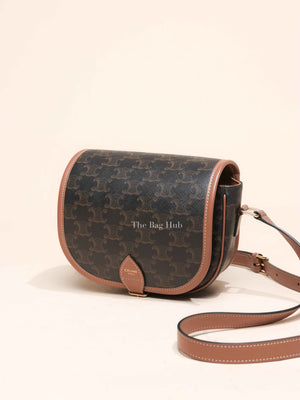 Celine Tan Triomphe Canvas Folco Medium Shoulder Bag