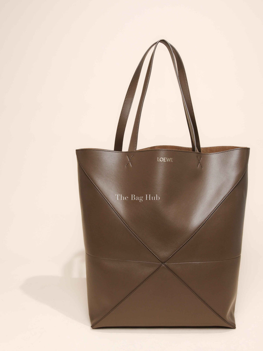 Loewe Umber Shiny Calfskin XL Puzzle Fold Tote Bag