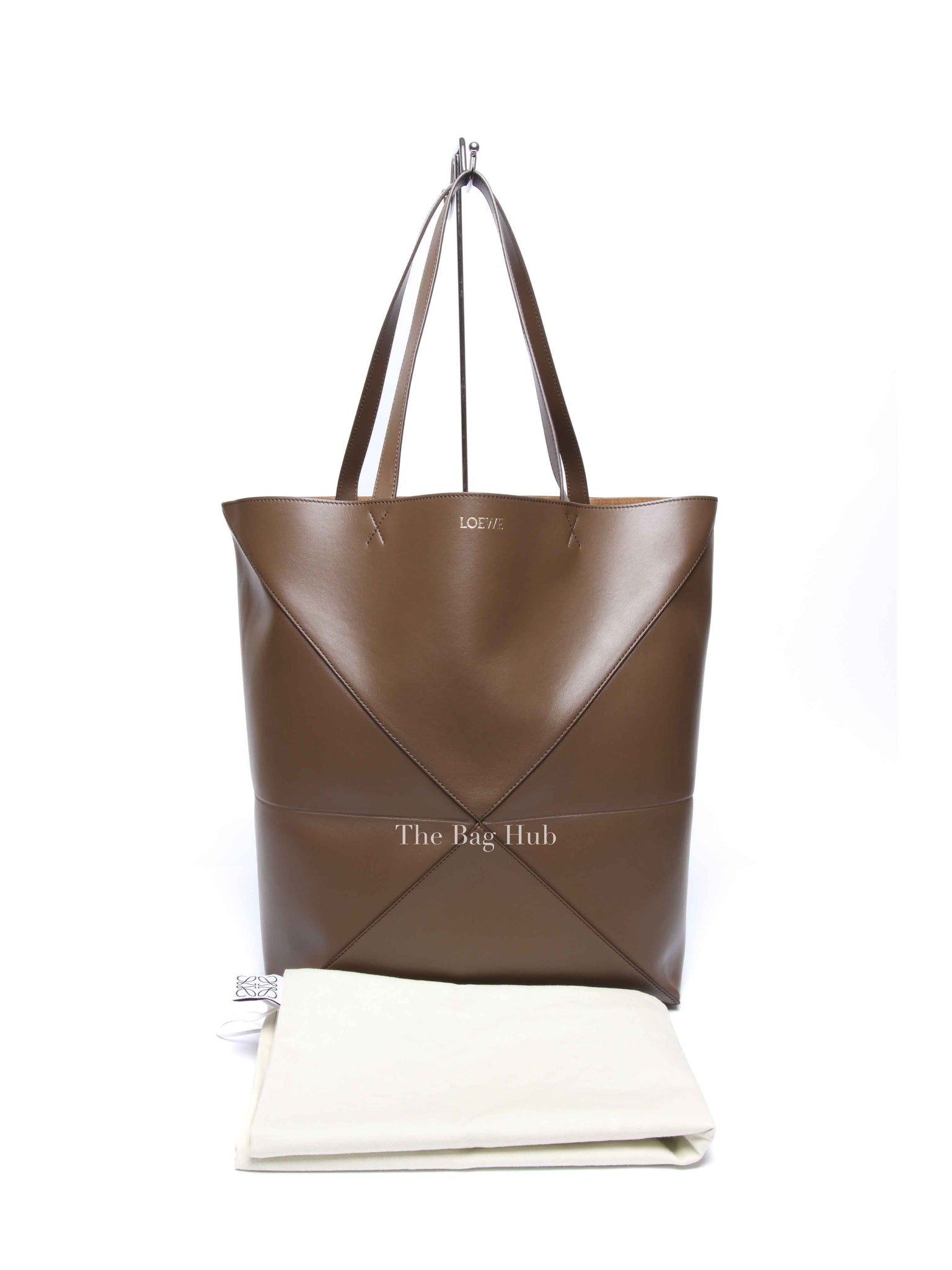 Loewe Umber Shiny Calfskin XL Puzzle Fold Tote Bag