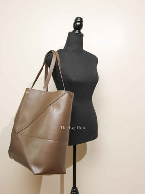 Loewe Umber Shiny Calfskin XL Puzzle Fold Tote Bag