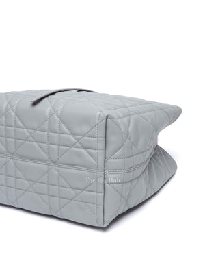 Dior Stone Gray Macrocannage Calfskin Medium Dior Toujours Vertical Tote Bag