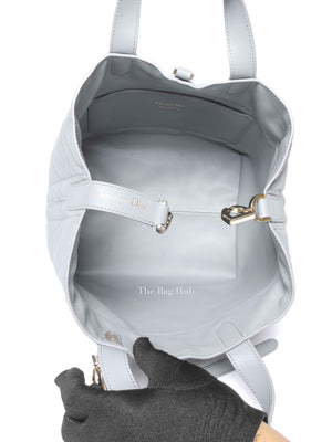 Dior Stone Gray Macrocannage Calfskin Medium Dior Toujours Vertical Tote Bag