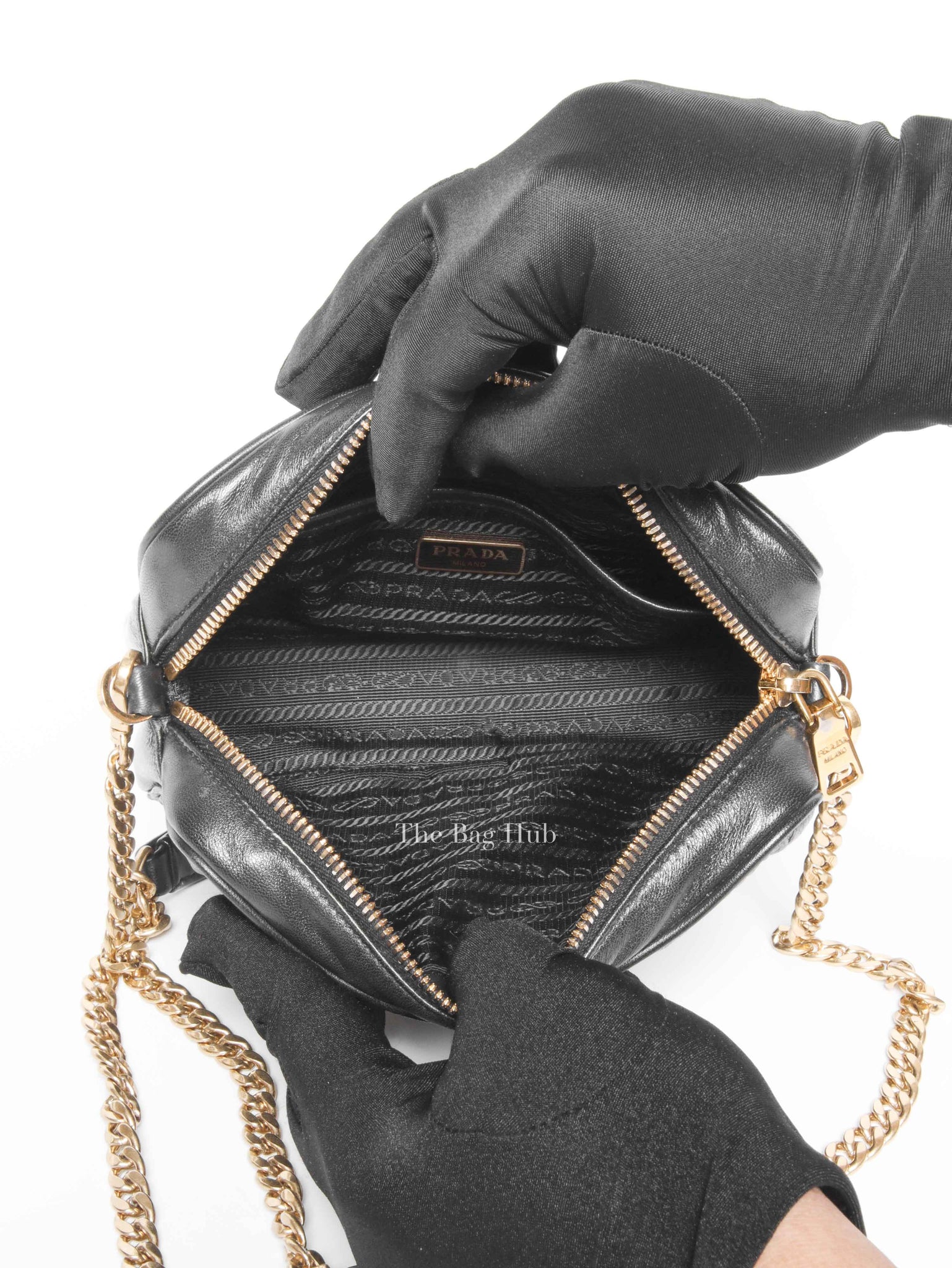 Prada Black Nappa Gaufre Bandoliera Bag 1BH112