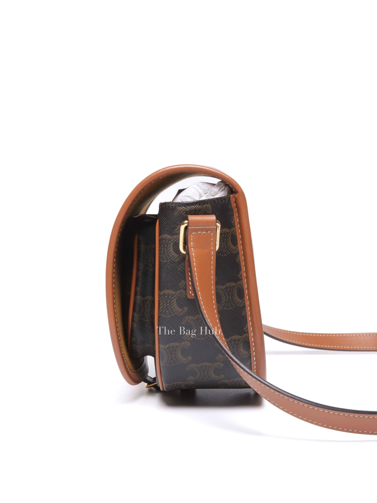 Celine Tan Triomphe Canvas Folco Medium Shoulder Bag