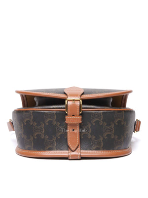 Celine Tan Triomphe Canvas Folco Medium Shoulder Bag