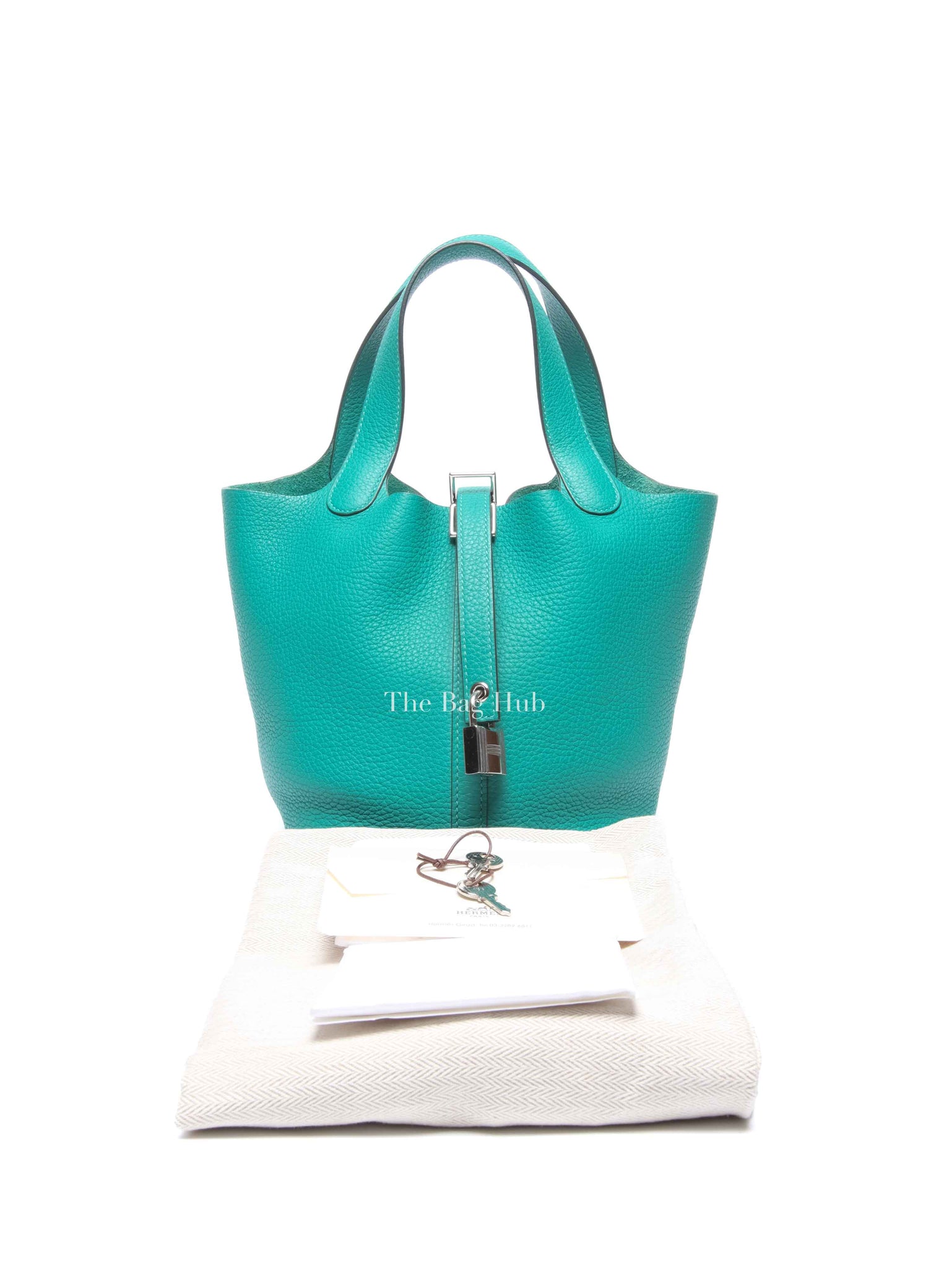 Hermes Vert Taurillon Clemence Picotin 18 Bag PHW