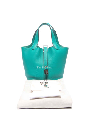 Hermes Vert Taurillon Clemence Picotin 18 Bag PHW