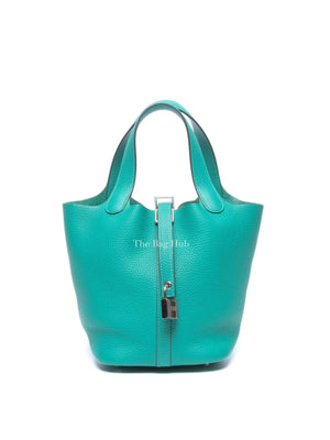 Hermes Vert Taurillon Clemence Picotin 18 Bag PHW
