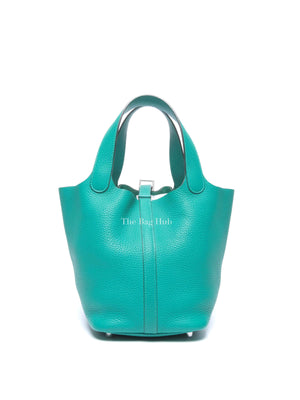 Hermes Vert Taurillon Clemence Picotin 18 Bag PHW