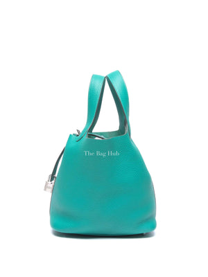 Hermes Vert Taurillon Clemence Picotin 18 Bag PHW