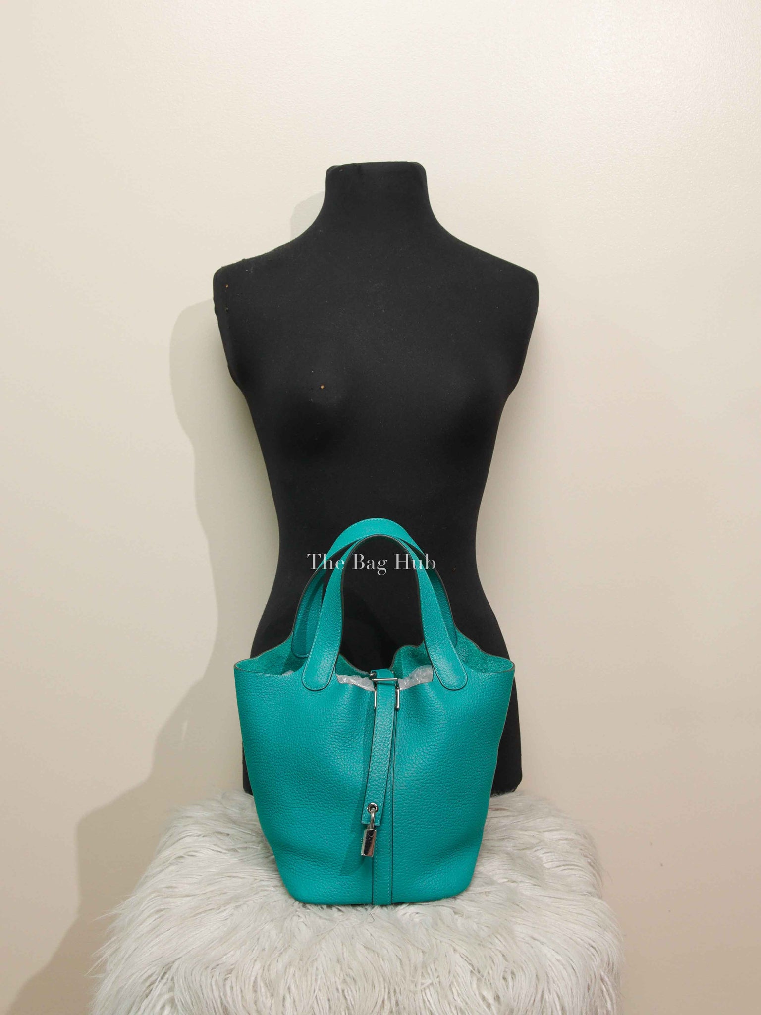 Hermes Vert Taurillon Clemence Picotin 18 Bag PHW