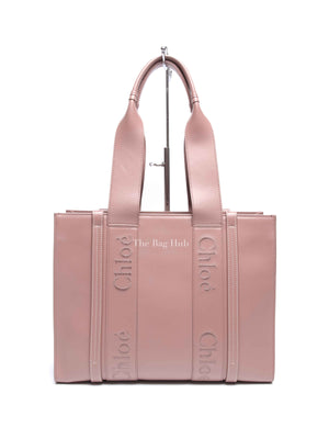 Chloe Mauve Leather Medium Woody Tote Bag