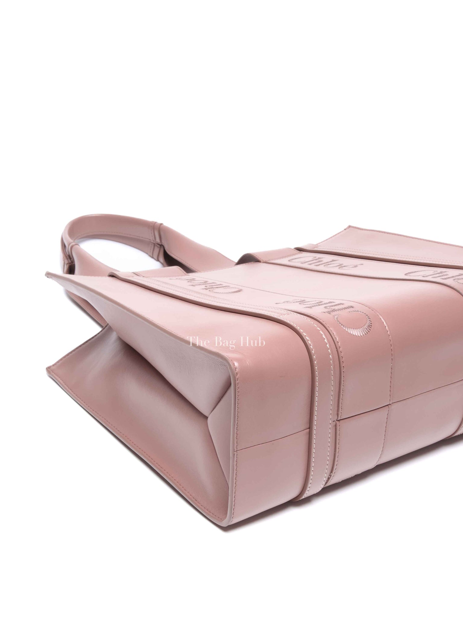 Chloe Mauve Leather Medium Woody Tote Bag