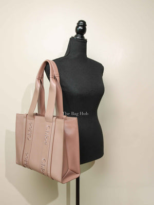 Chloe Mauve Leather Medium Woody Tote Bag