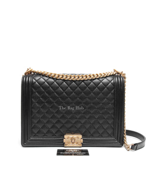 Chanel Black Caviar Le Boy Old Large Bag GHW