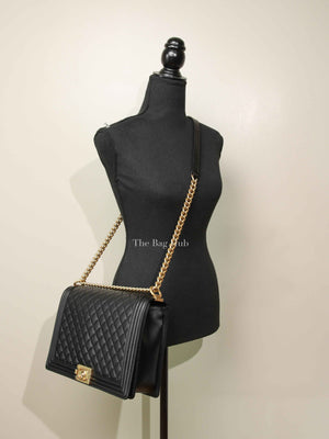 Chanel Black Caviar Le Boy Old Large Bag GHW