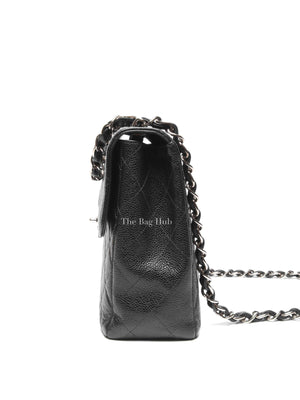 Chanel Black Caviar Quilted Leather Single Flap Large Bag SHW