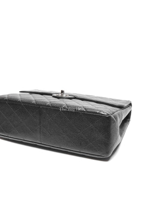 Chanel Black Caviar Quilted Leather Single Flap Large Bag SHW