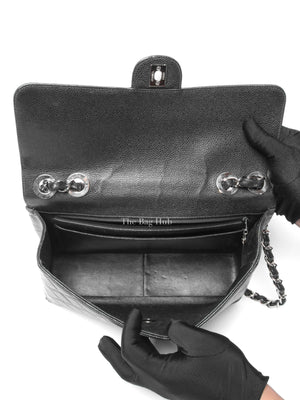 Chanel Black Caviar Quilted Leather Single Flap Large Bag SHW