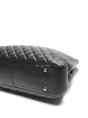 Chanel Black Lambskin Quilted Classic CC Large Shopping Tote Bag SHW