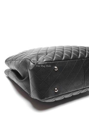 Chanel Black Lambskin Quilted Classic CC Large Shopping Tote Bag SHW