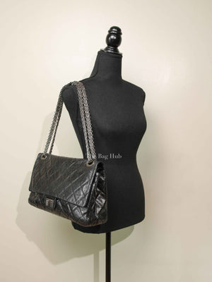 Chanel Black Quilted Leather Reissue 2.55 Classic 228 Maxi Flap Bag