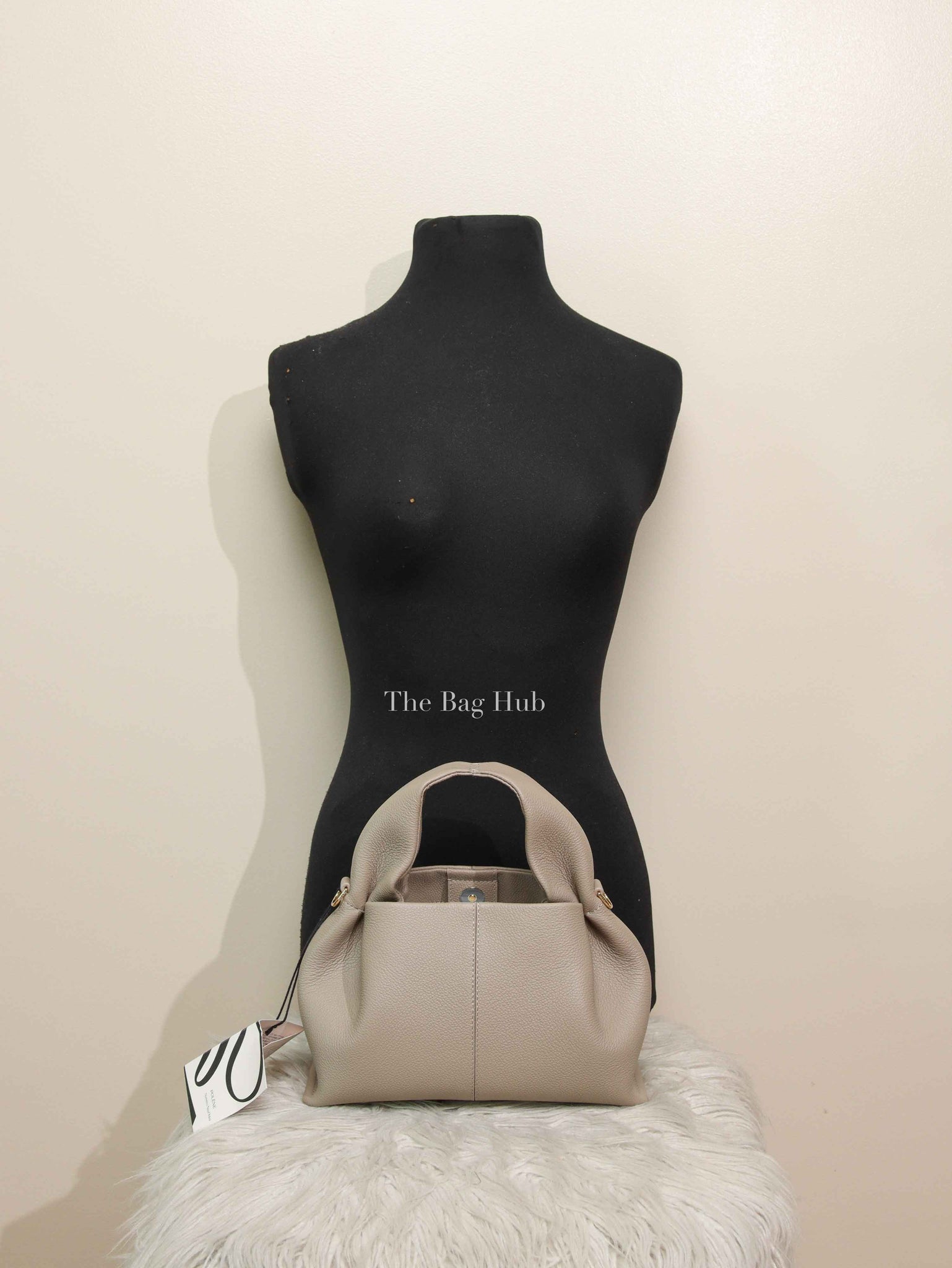 Polene Taupe Leather Numero Neuf Mini Bag