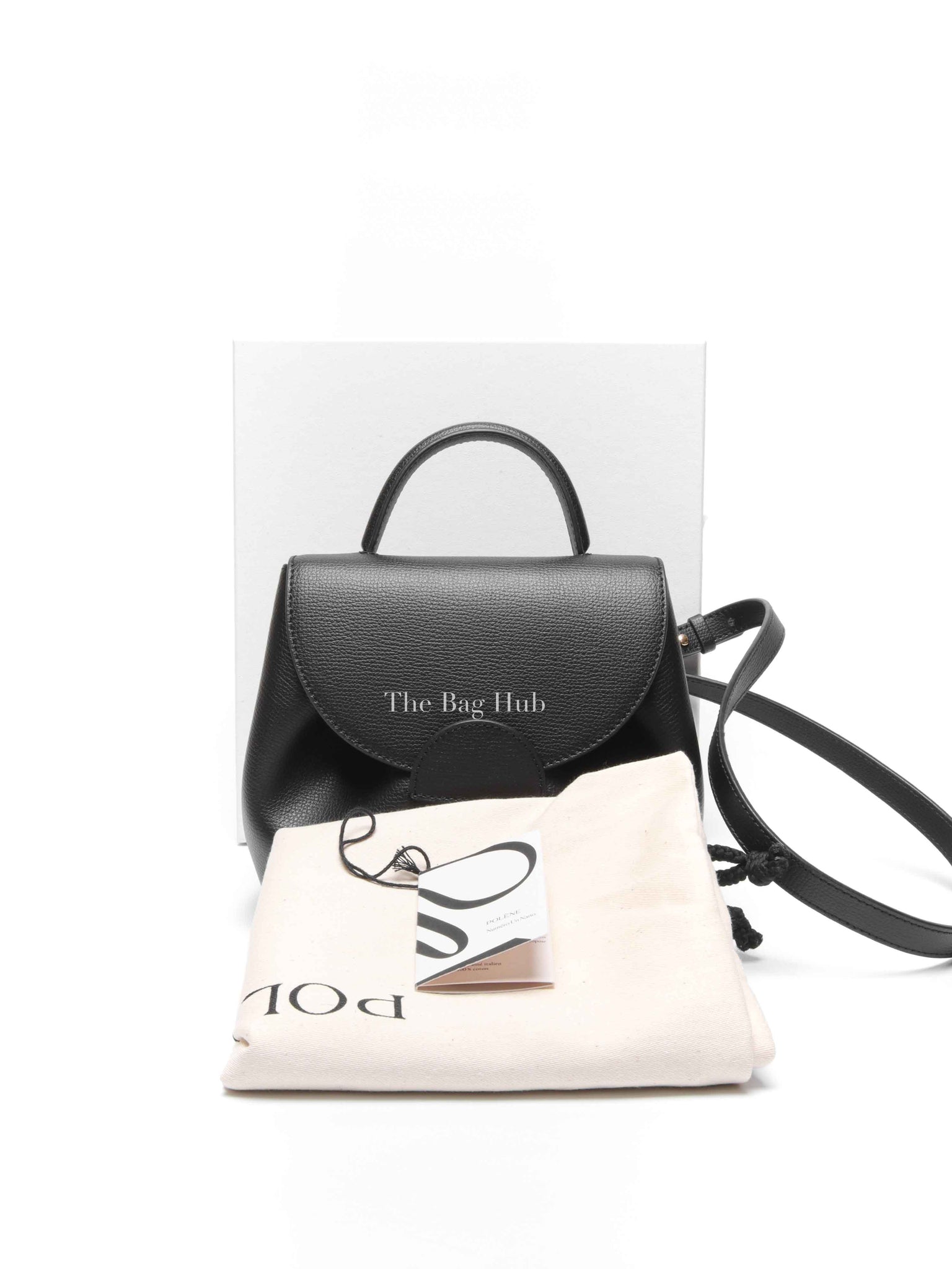 Polene Black Leather Numero Un Nano Bag