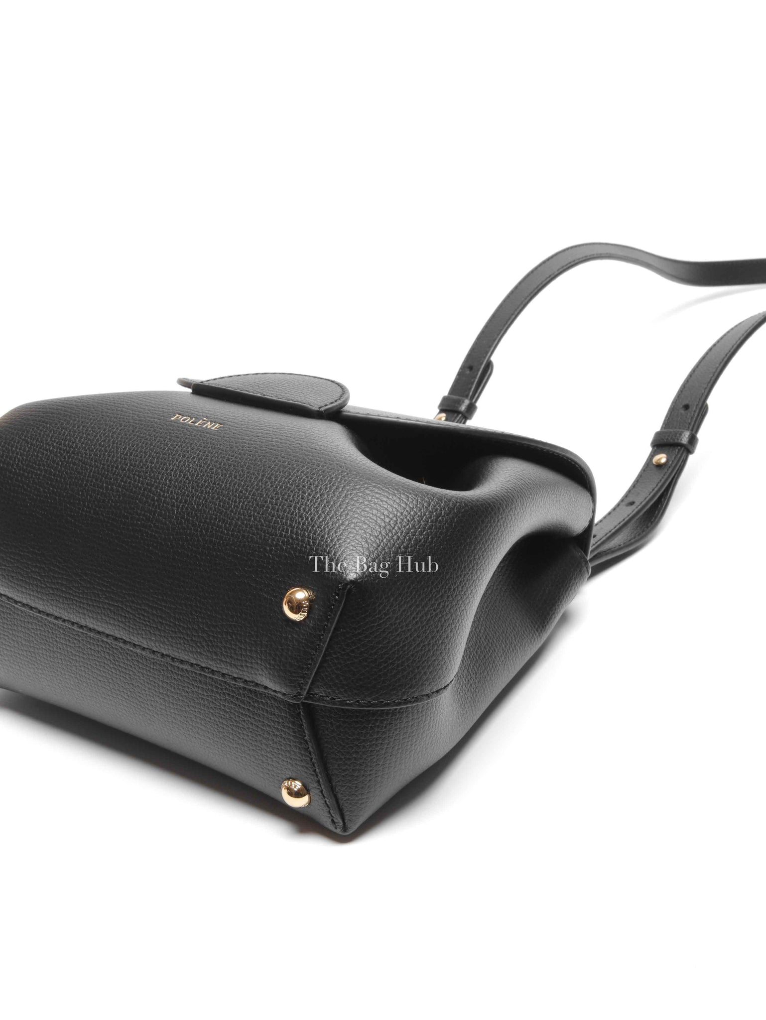 Polene Black Leather Numero Un Nano Bag