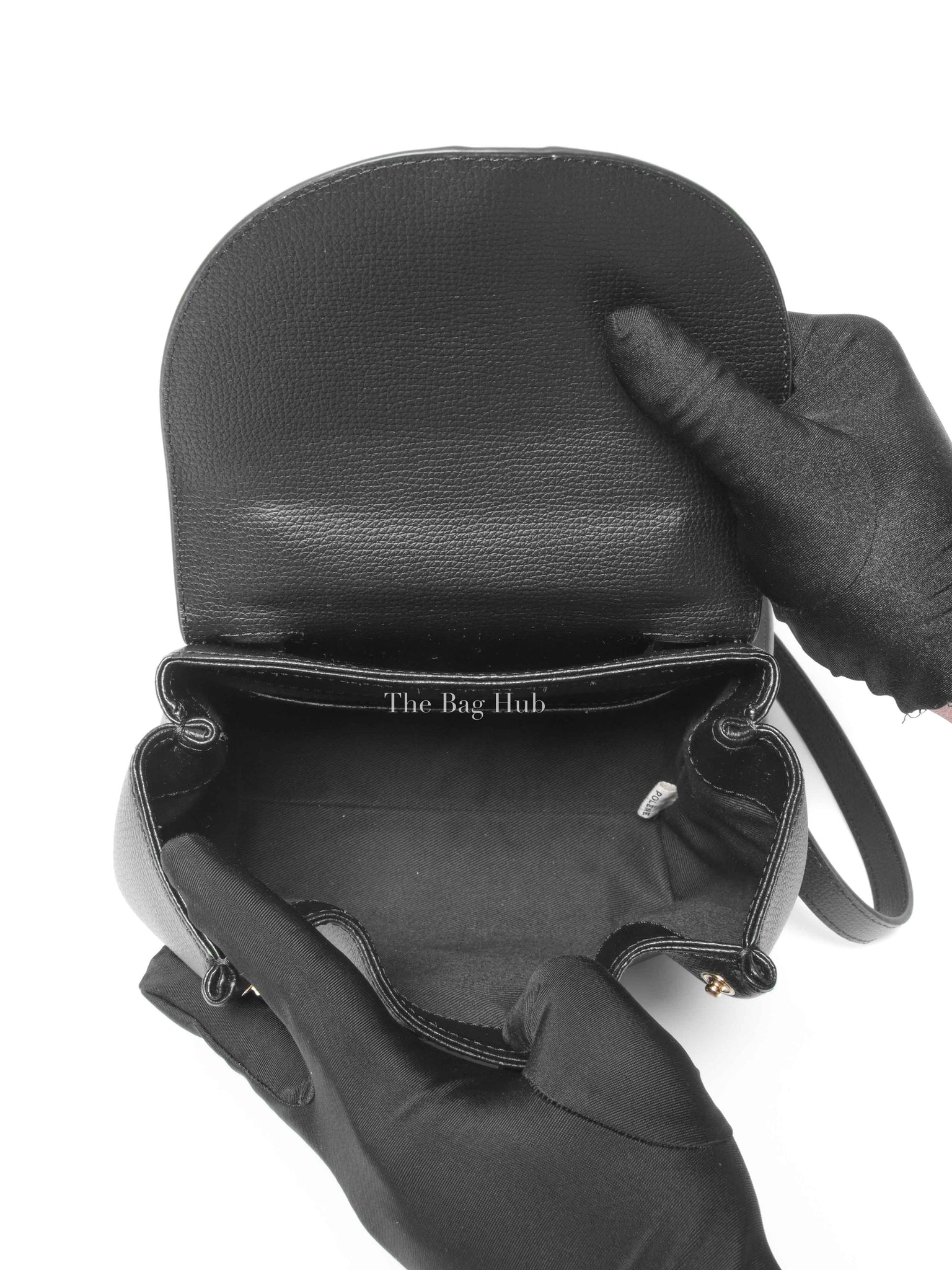 Polene Black Leather Numero Un Nano Bag