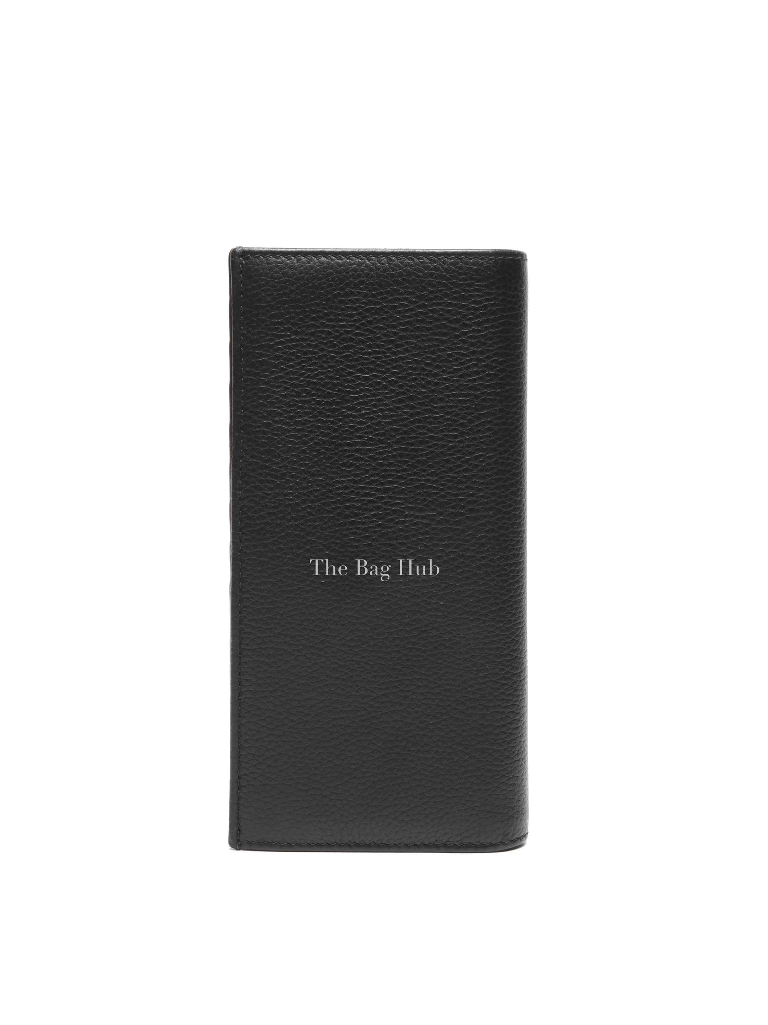 Dior Black Grained Calfskin Marquetry and Black Dior Oblique Jacquard Saddle Long Vertical Wallet
