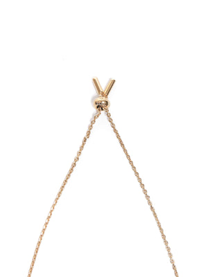 Fendi x Versace Fendace Gold Tone Metal Logo Pendant Necklace
