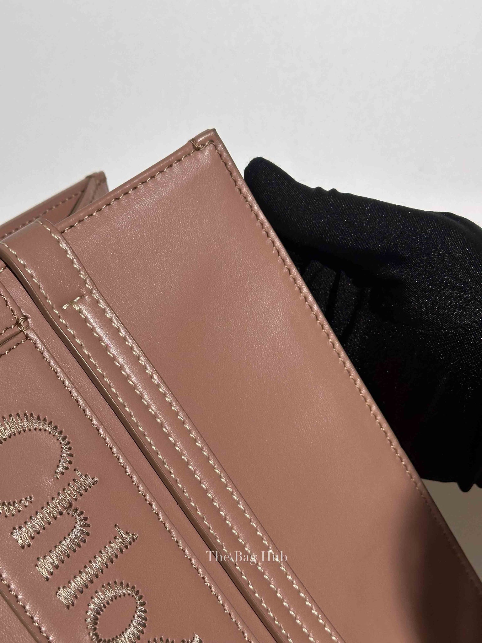 Chloe Mauve Leather Medium Woody Tote Bag