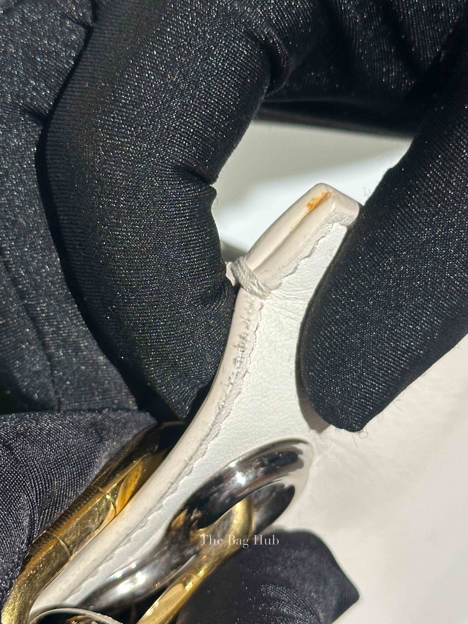 Balenciaga Off White Leather Chain Tote Medium Bag