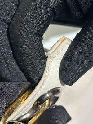 Balenciaga Off White Leather Chain Tote Medium Bag