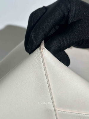Balenciaga Off White Leather Chain Tote Medium Bag