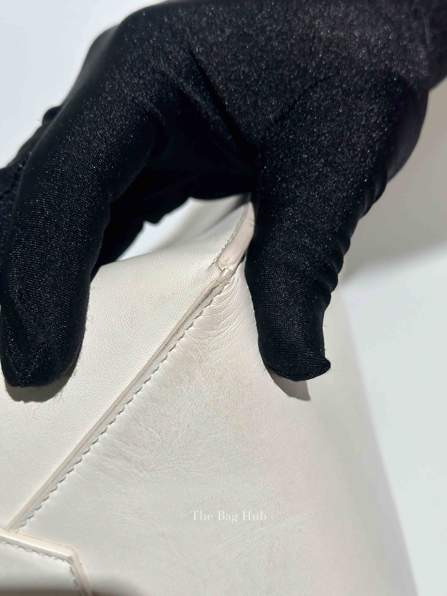 Balenciaga Off White Leather Chain Tote Medium Bag