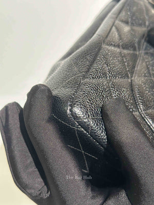 Chanel Black Caviar Quilted Leather Single Flap Large Bag SHW