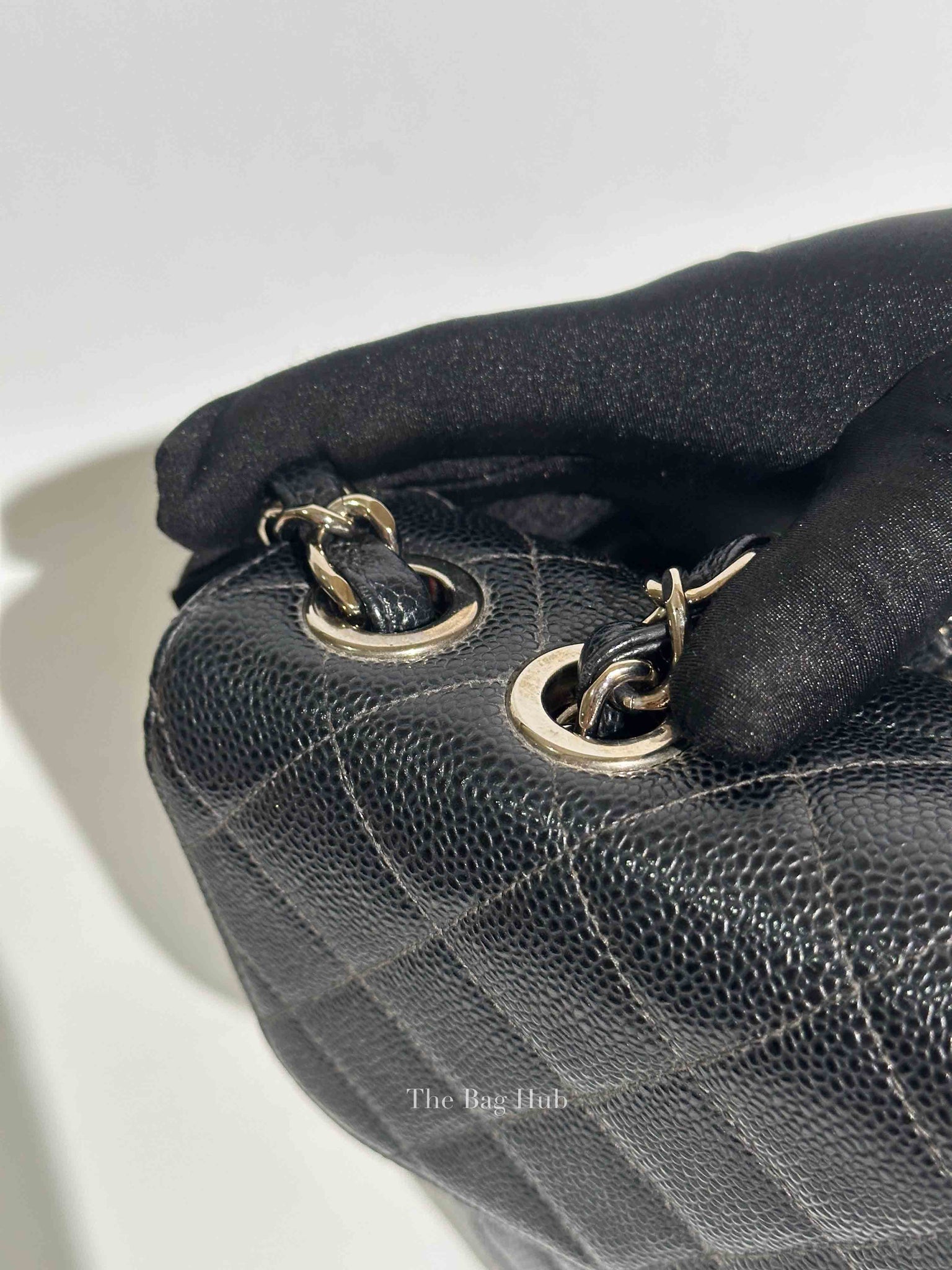 Chanel Black Caviar Quilted Leather Single Flap Large Bag SHW