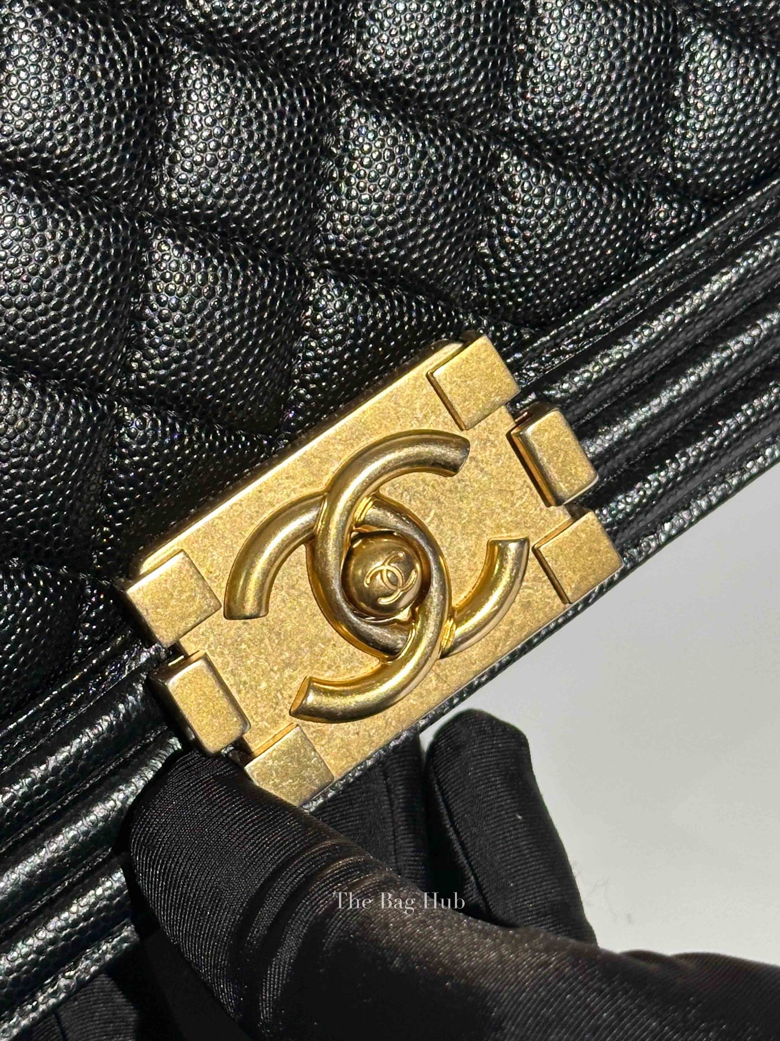 Chanel Black Caviar Le Boy Old Large Bag GHW