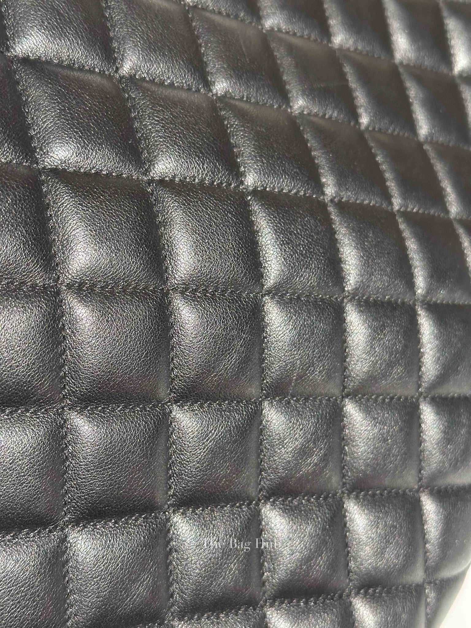 Chanel Black Lambskin Quilted Classic CC Large Shopping Tote Bag SHW