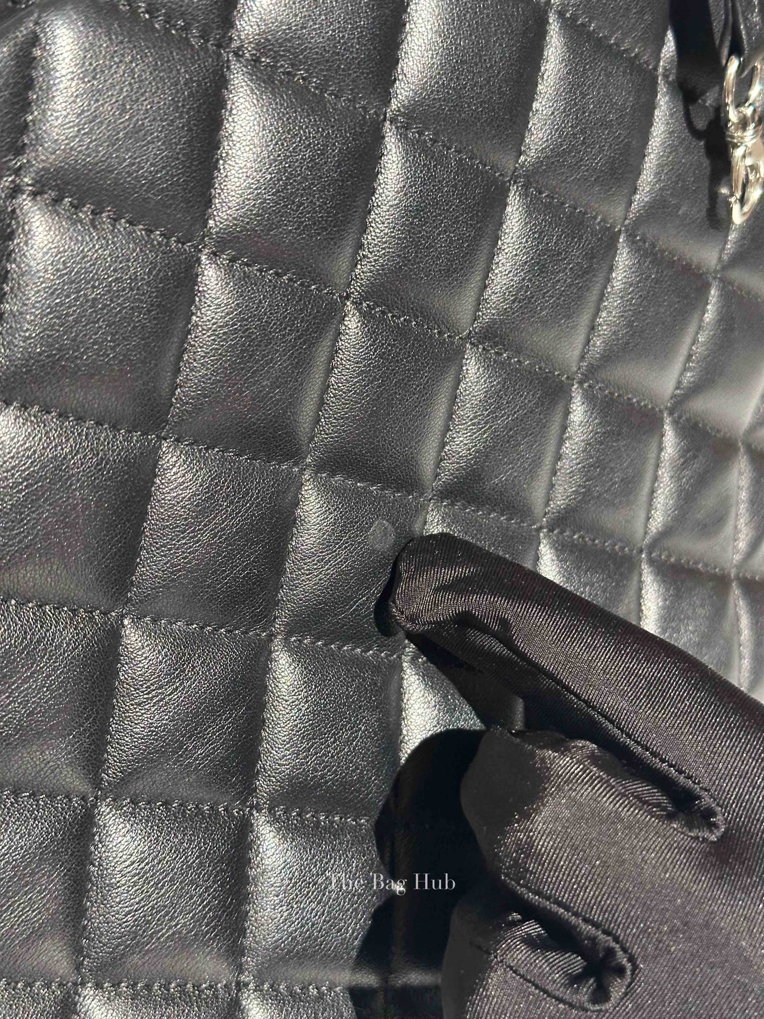 Chanel Black Lambskin Quilted Classic CC Large Shopping Tote Bag SHW