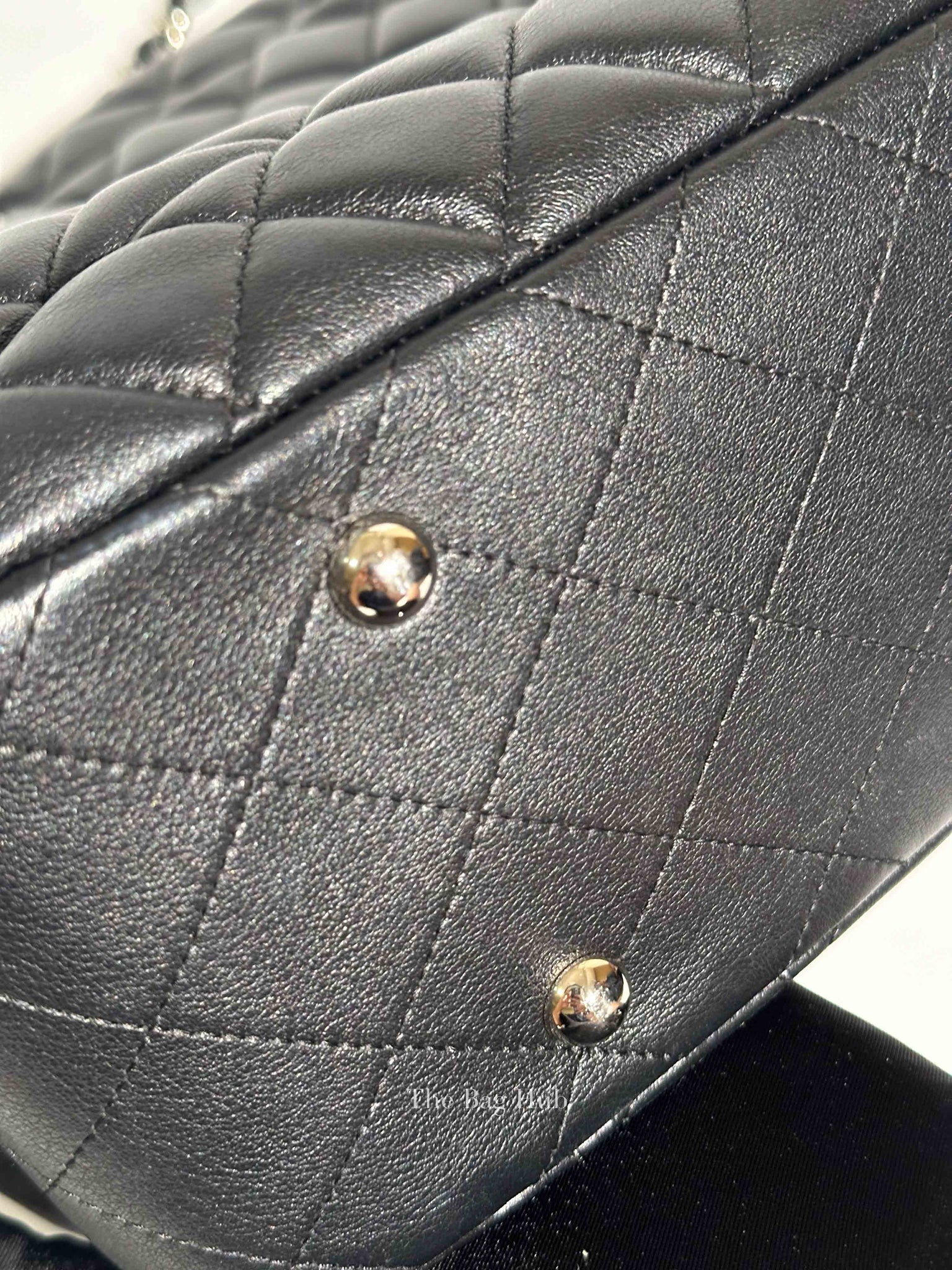 Chanel Black Lambskin Quilted Classic CC Large Shopping Tote Bag SHW