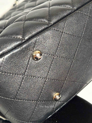 Chanel Black Lambskin Quilted Classic CC Large Shopping Tote Bag SHW