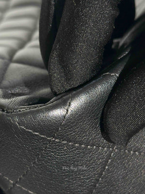 Chanel Black Lambskin Quilted Classic CC Large Shopping Tote Bag SHW