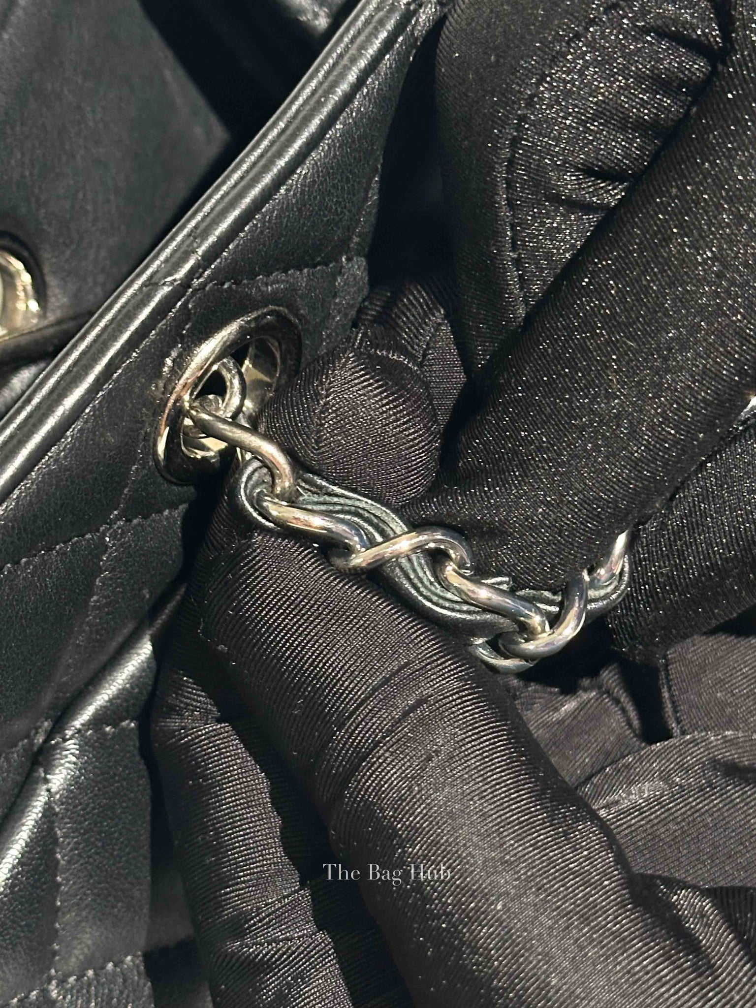 Chanel Black Lambskin Quilted Classic CC Large Shopping Tote Bag SHW