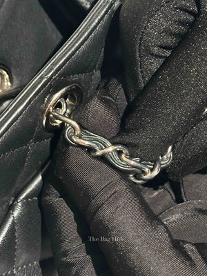 Chanel Black Lambskin Quilted Classic CC Large Shopping Tote Bag SHW